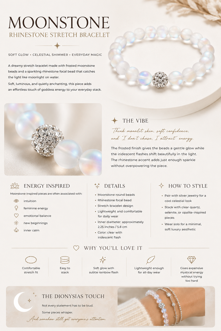 Moonstone Beaded Bracelet