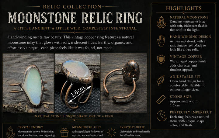 Moonstone Relic Ring