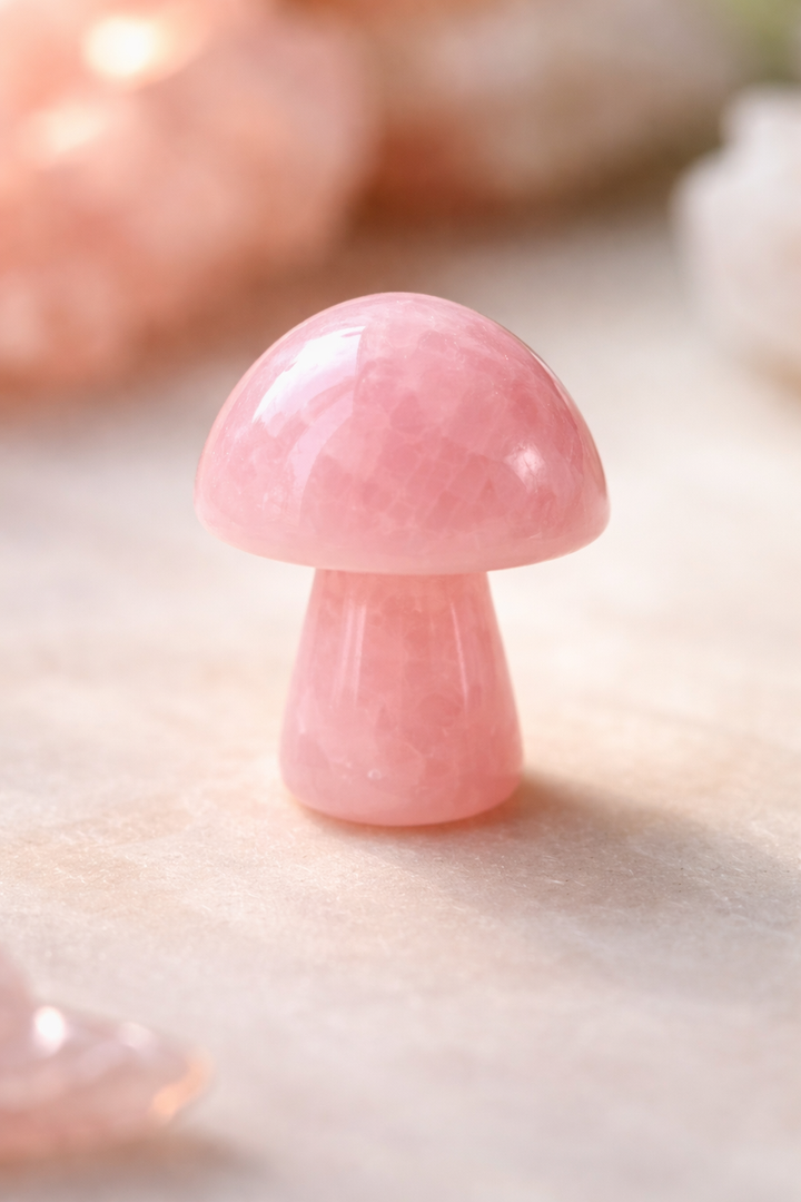 Rose Quartz Heartcap Mushroom