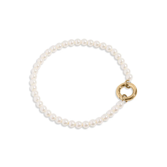 18k PVD Glass Pearl Charm Keeper