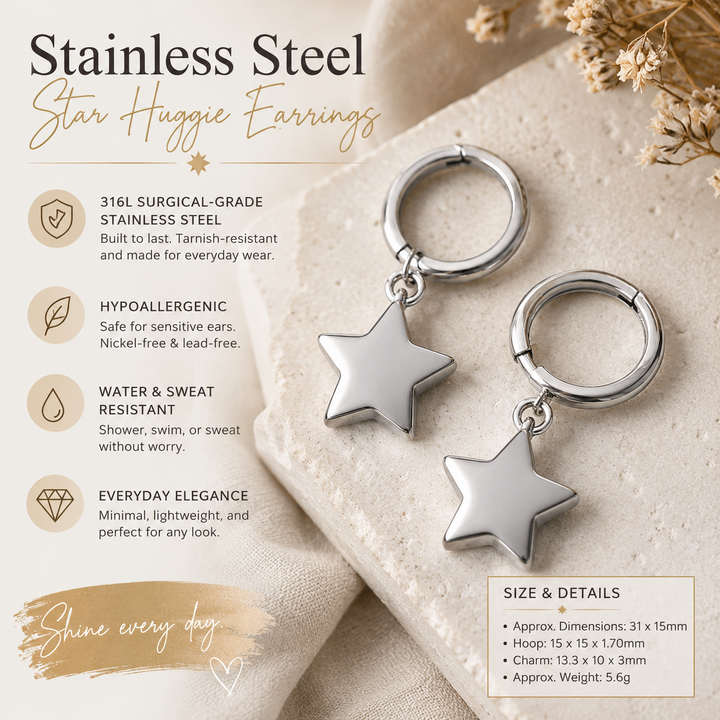 Star Huggie Earrings