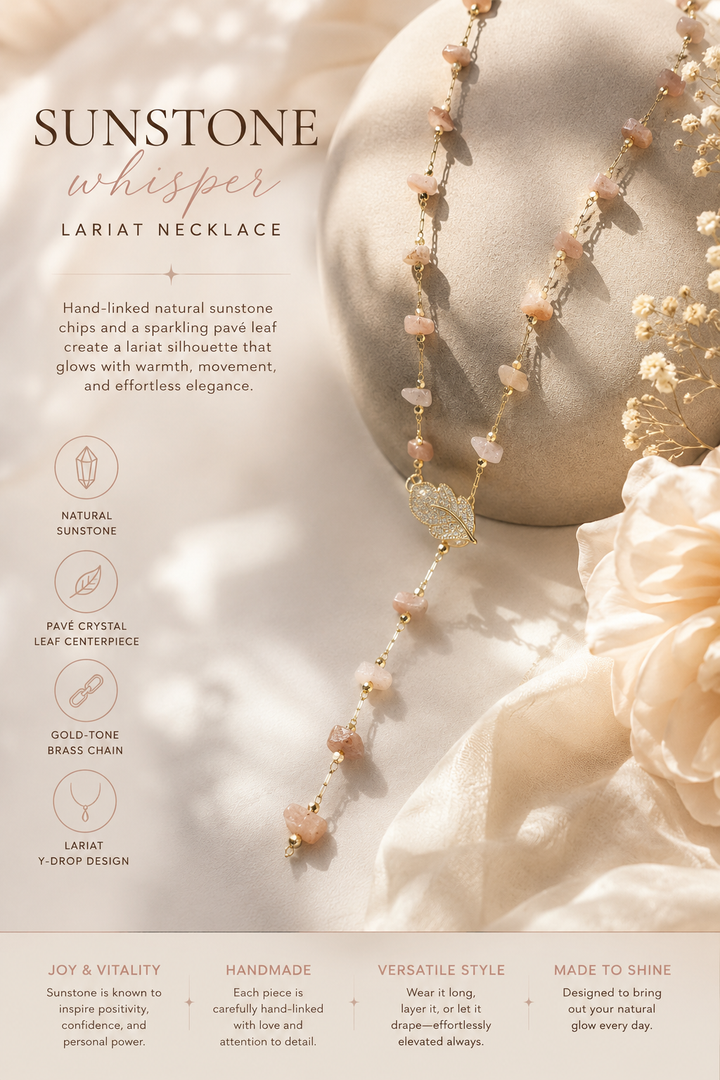 Sunstone Lariat Necklace